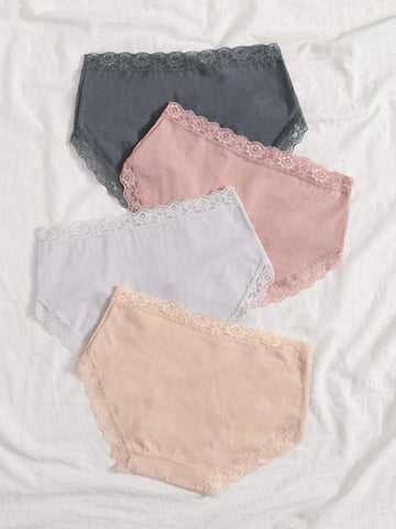 4pack Lace Trim Panty Set