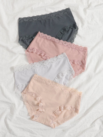 4pack Lace Trim Panty Set