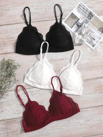 3pack Floral Lace Bra Set