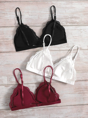 3pack Floral Lace Bra Set