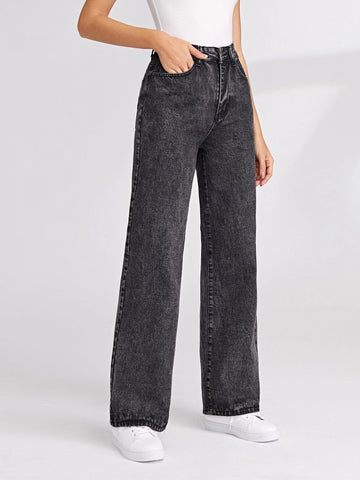Solid Baggy Jeans