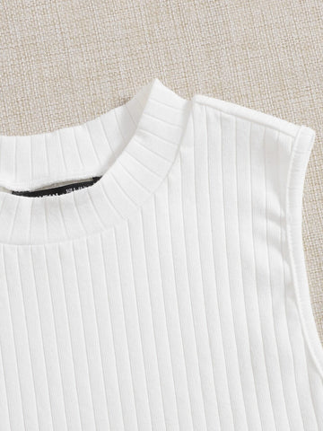 Solid Rib-knit Tank Top