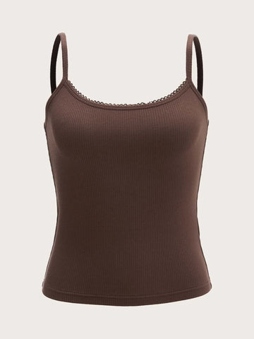 EZwear Solid Rib-knit Cami Top