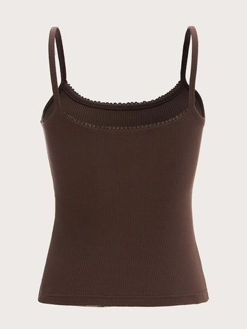 EZwear Solid Rib-knit Cami Top