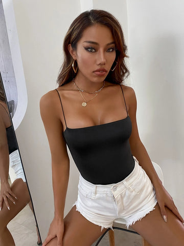 Solid Skinny Cami Bodysuit