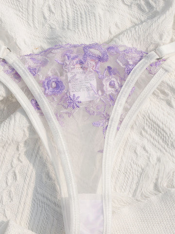 Embroidered Mesh Underwire Lingerie Set
