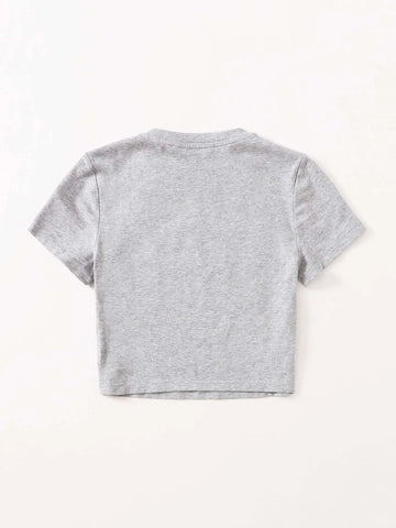 EZwear Chinese Dragon Print Crop Tee