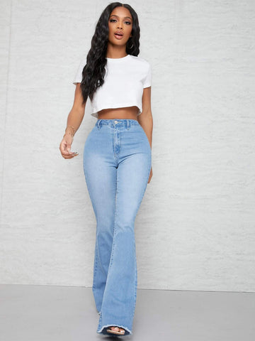SXY Curvy High Waist Flare Leg Jeans