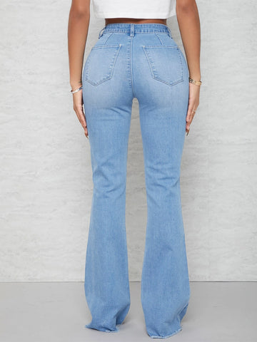 SXY Curvy High Waist Flare Leg Jeans