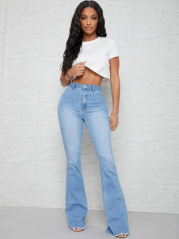 SXY Curvy High Waist Flare Leg Jeans
