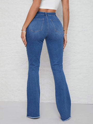 SXY Curvy High Waist Flare Leg Jeans