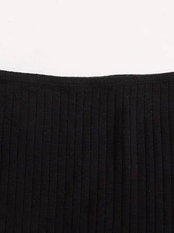 EZwear Solid Rib-knit Biker Shorts