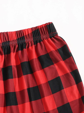 Solid Tee & Buffalo Plaid Sweatpants