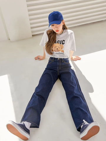 DAZY Contrast Topstitching Boyfriend Jeans