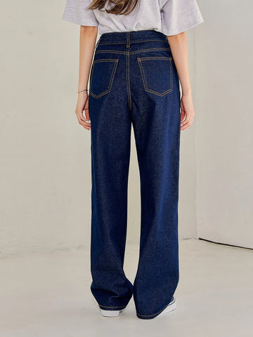 DAZY Contrast Topstitching Boyfriend Jeans