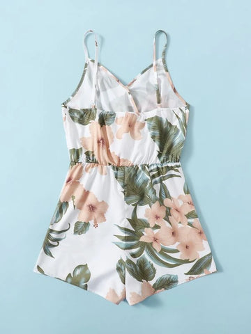 Teen Girls Floral Print Cami Romper