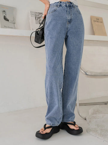 DAZY Contrast Topstitching Boyfriend Jeans