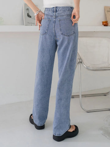 DAZY Contrast Topstitching Boyfriend Jeans