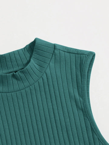 Solid Rib-knit Tank Top
