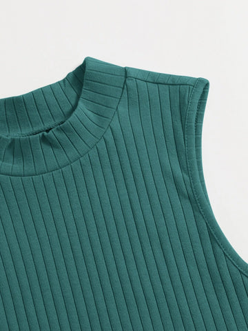 Solid Rib-knit Tank Top