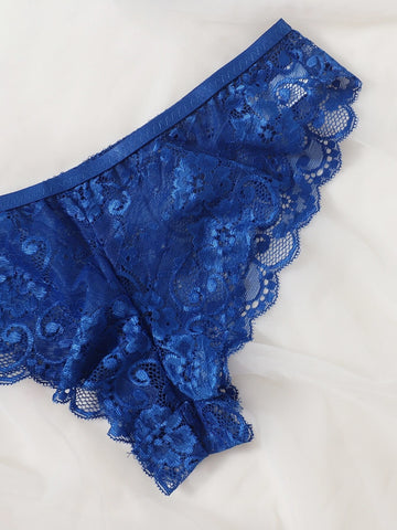 Floral Lace Scalloped Lingerie Set