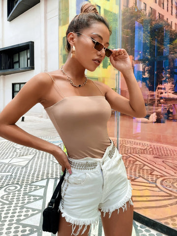 Solid Skinny Cami Bodysuit