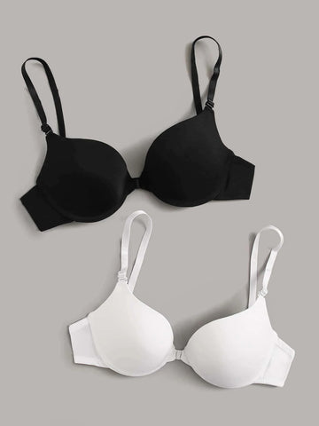 2pack Solid Underwire Bra Set