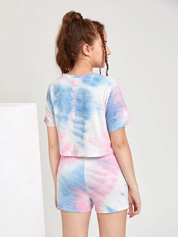 Teen Girls Tie Dye Tee & Shorts Set