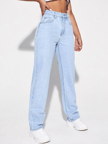 High Waisted Light Wash Jeans