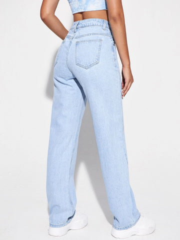 High Waisted Light Wash Jeans