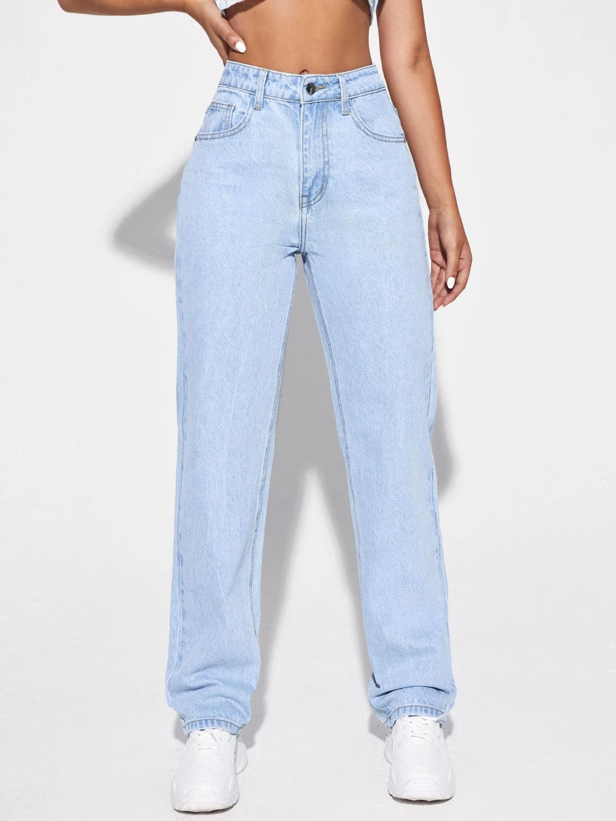 High Waisted Light Wash Jeans