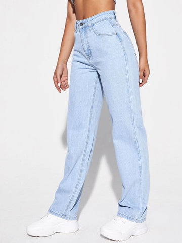 High Waisted Light Wash Jeans
