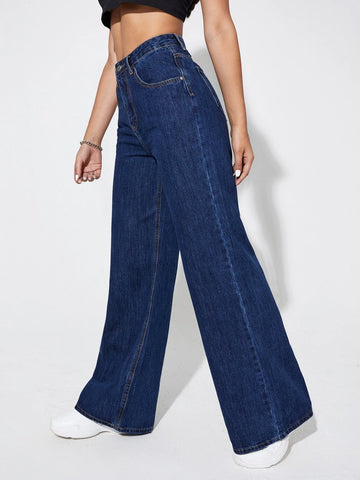 Slant Pockets High Waist Wide Leg Pants