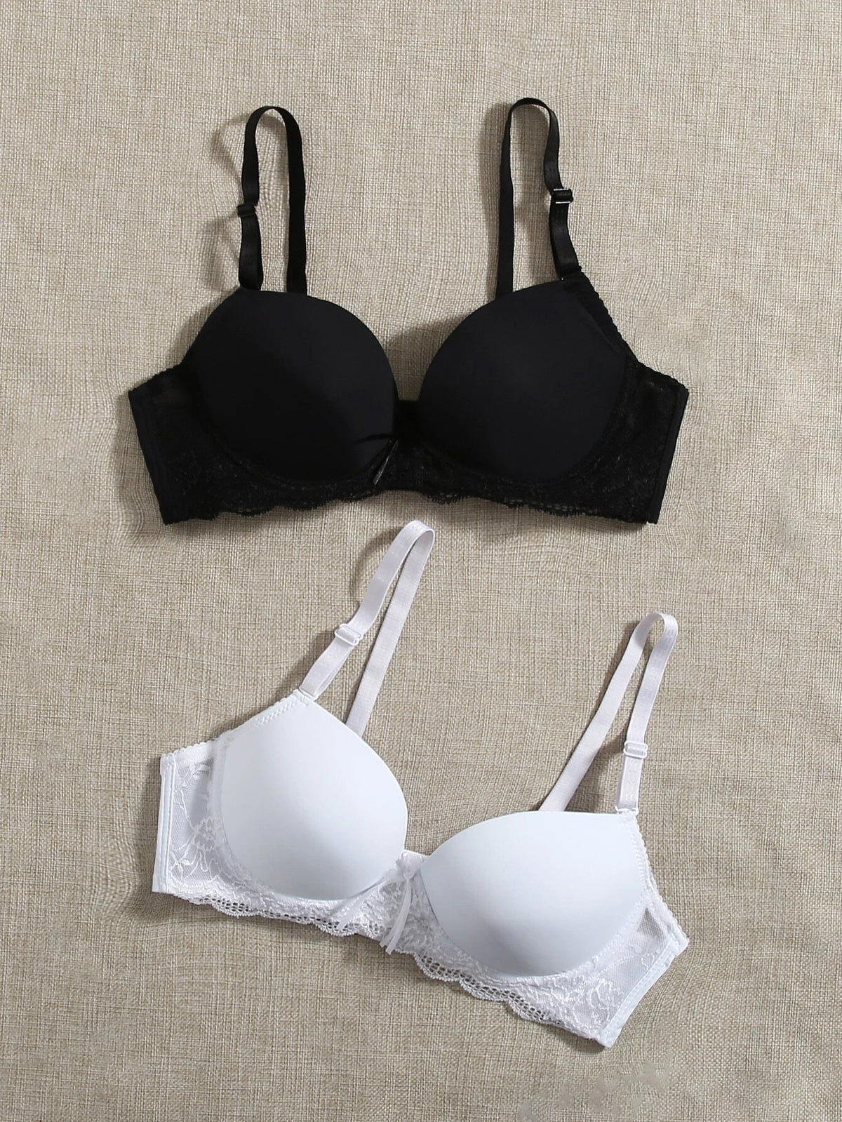 2pack Contrast Lace Underwire Bra Set hi