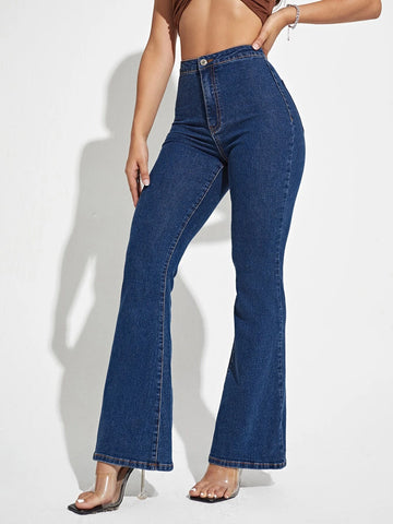 High Waisted Flare Leg Jeans