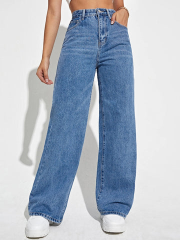 High Waisted Wide Leg Jeans