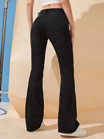 High Waisted Flare Leg Jeans