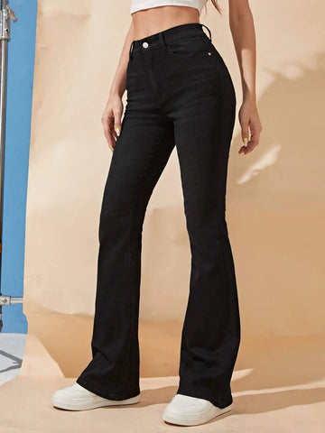 High Waisted Flare Leg Jeans