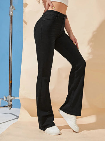 High Waisted Flare Leg Jeans