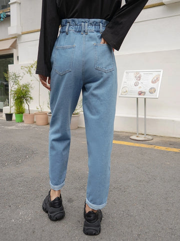 DAZY Paperbag Waist Tapered Jeans