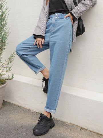 DAZY Paperbag Waist Tapered Jeans