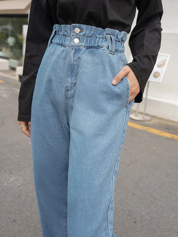 DAZY Paperbag Waist Tapered Jeans