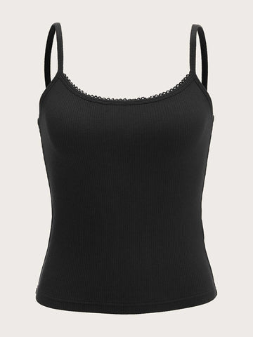 EZwear Solid Rib-knit Cami Top
