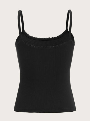 EZwear Solid Rib-knit Cami Top