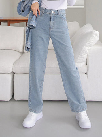 DAZY High Waisted Straight Leg Jeans