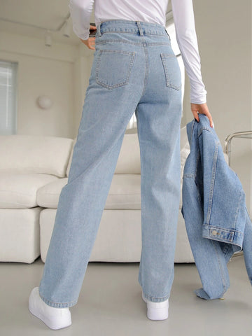 DAZY High Waisted Straight Leg Jeans