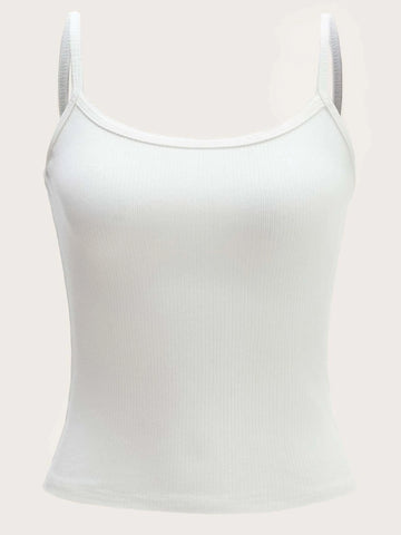 EZwear Solid Rib-knit Cami Top