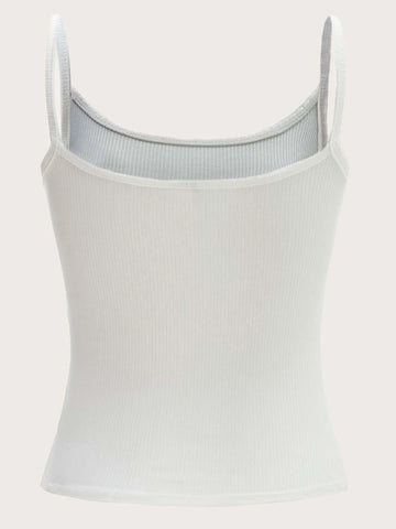 EZwear Solid Rib-knit Cami Top