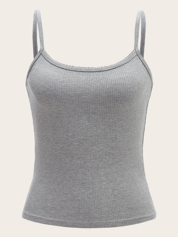 EZwear Solid Rib-knit Cami Top