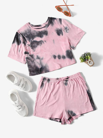 Teen Girls Tie Dye Tee & Shorts Set